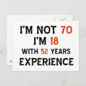 70歳の誕生日デザイン ポストカード (正面/裏面)