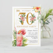 70歳の誕生日ハワイアントロピカルカクテルパーティー 招待状 (スタンド正面)