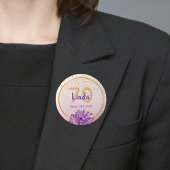 70歳の誕生日バラ金ゴールドと紙吹雪と花 缶バッジ