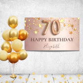 70歳の誕生日バラ金ゴールドスター赤面スクリプトパーティー 横断幕