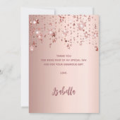 70歳の誕生日バラ金ゴールドピンクの星 サンキューカード (裏面)