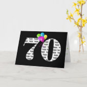 70歳の誕生日バルーンブーケ カード (黄色い花)