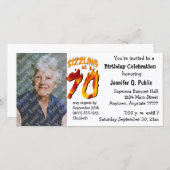 70歳の誕生日パーティフォト招待状 (正面/裏面)