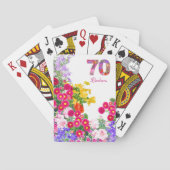 70歳の誕生日パーティフラワーブーケ遊のカード トランプ (裏面)