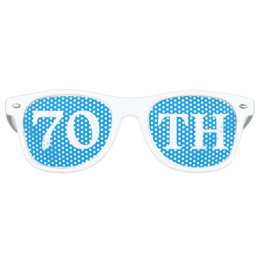 70歳の誕生日パーティーが青クール白に変わる レトロサングラス (正面)