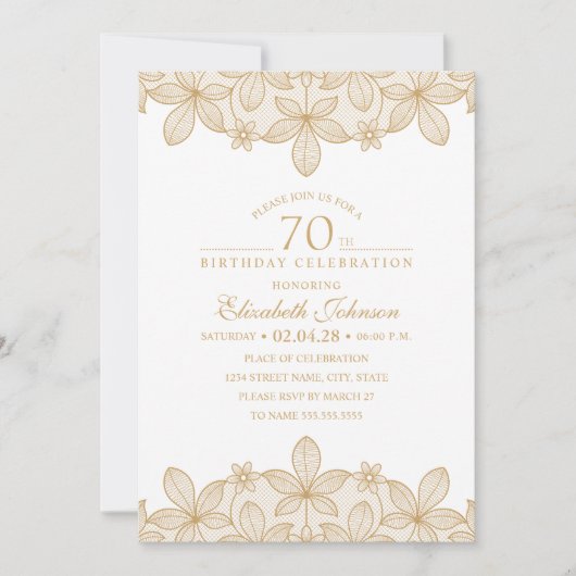 70歳の誕生日パーティーのゴユニークールデンレース 招待状 (正面)