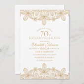 70歳の誕生日パーティーのゴユニークールデンレース 招待状 (正面/裏面)