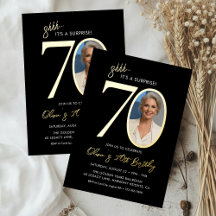 70歳の誕生日パーティーのサプライズ ブラック＆ゴールド 写真