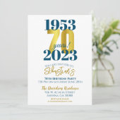 70歳の誕生日パーティーのタイポグラフィの日付 招待状 (スタンド正面)