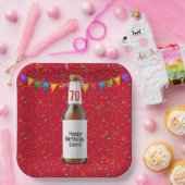 70歳の誕生日パーティーのビールボトル紙皿 ペーパープレート (パーティー)