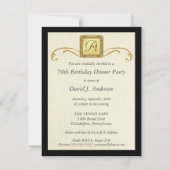 70歳の誕生日パーティーのフォト招待状フォーマル- 招待状 (裏面)