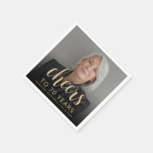 70歳の誕生日パーティーの写真で乾杯 スタンダードカクテルナプキン (角)