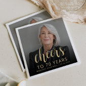 70歳の誕生日パーティーの写真で乾杯 スタンダードカクテルナプキン