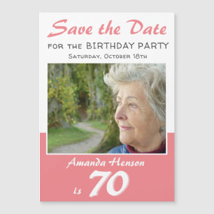70歳の誕生日パーティーの写真のマグネットを保存