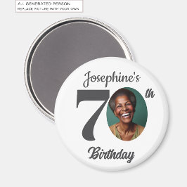 70歳の誕生日パーティーの写真ギフト マグネット