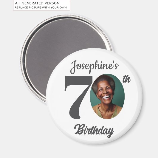 70歳の誕生日パーティーの写真ギフト マグネット