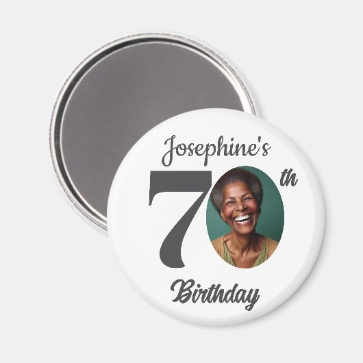 70歳の誕生日パーティーの写真ギフト マグネット (正面/裏面)