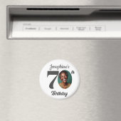 70歳の誕生日パーティーの写真ギフト マグネット (インサイチュ (食洗機))