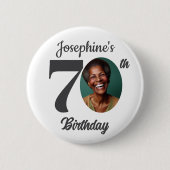 70歳の誕生日パーティーの写真ギフト 缶バッジ (正面)