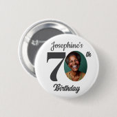 70歳の誕生日パーティーの写真ギフト 缶バッジ (正面&裏面)