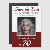 70歳の誕生日パーティーの写真マグネットを保存する (正面/裏面)