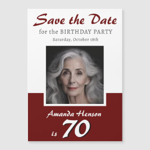 70歳の誕生日パーティーの写真マグネットを保存する