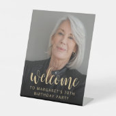 70歳の誕生日パーティーの写真歓迎 台座サイン (正面)
