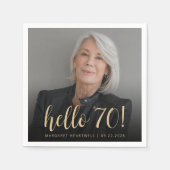 70歳の誕生日パーティーの写真 スタンダードカクテルナプキン (正面)