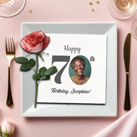 70歳の誕生日パーティーの写真 スタンダードカクテルナプキン