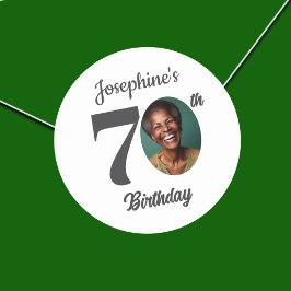 70歳の誕生日パーティーの写真 ラウンドシール