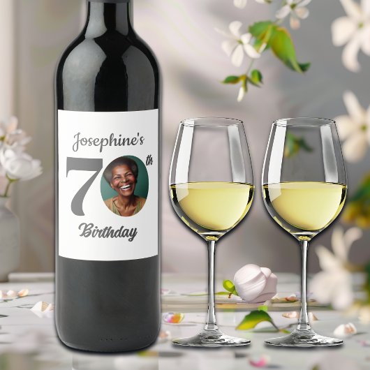 70歳の誕生日パーティーの写真 ワインラベル