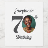 70歳の誕生日パーティーの写真 ワインラベル (シングルラベル)