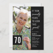 70歳の誕生日パーティーの写真 招待状 (正面)