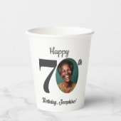 70歳の誕生日パーティーの写真 紙コップ (正面)