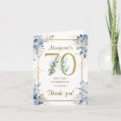 70歳の誕生日パーティーの折りたたみ式サンクスカード サンキューカード (正面)