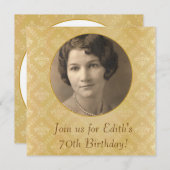70歳の誕生日パーティーの招待状 招待状 (正面/裏面)