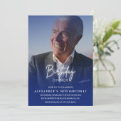 70歳の誕生日パーティーの招待状 誕生日ディナー 写真 男性 招待状 (スタンド正面)