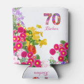 70歳の誕生日パーティーの花の花束冷却器 缶クーラー (裏面)