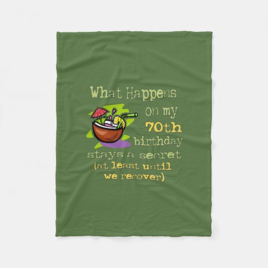 70歳の誕生日パーティーの贈り物。70日に何が起こるか フリースブランケット (正面)