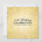 70歳の誕生日パーティーの金箔ルック紙吹雪星 招待状 (裏面)