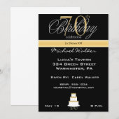 70歳の誕生日パーティーへの招待 招待状 (正面/裏面)