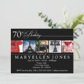 70歳の誕生日パーティーアルファベット写真招待状 招待状 (スタンド正面)