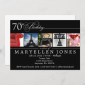 70歳の誕生日パーティーアルファベット写真招待状 招待状 (正面/裏面)