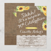 70歳の誕生日パーティーサプライズ 女性 招待状 (正面/裏面)