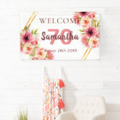 70歳の誕生日パーティーピンクの金ゴールド白 横断幕 (インサイチュ)