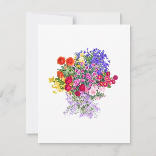 70歳の誕生日パーティーフローラフラットサンキューカード サンキューカード (裏面)