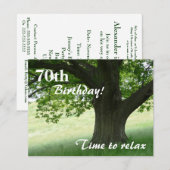 70歳の誕生日パーティーリラックス/引用文 招待状 (正面/裏面)