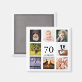 70歳の誕生日パーティー写真コラージュ男 マグネット (正面/裏面)