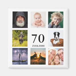 70歳の誕生日パーティー写真コラージュ男 マグネット