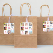 70歳の誕生日パーティー写真コラージュ スクエアシール